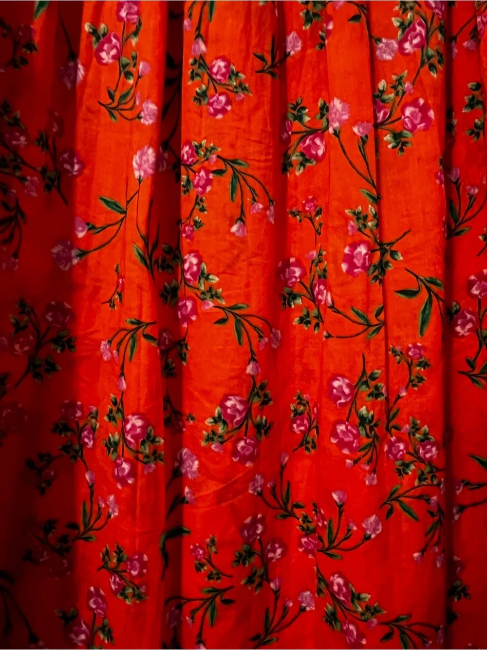 J. Crew Orange Floral Maxi Skirt with Smocked Waist